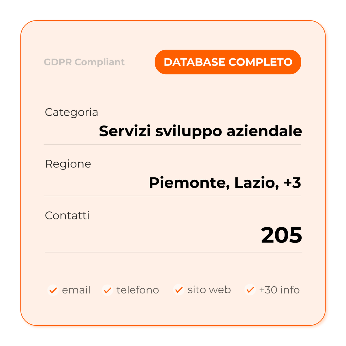 Servizi sviluppo aziendale (Full database)