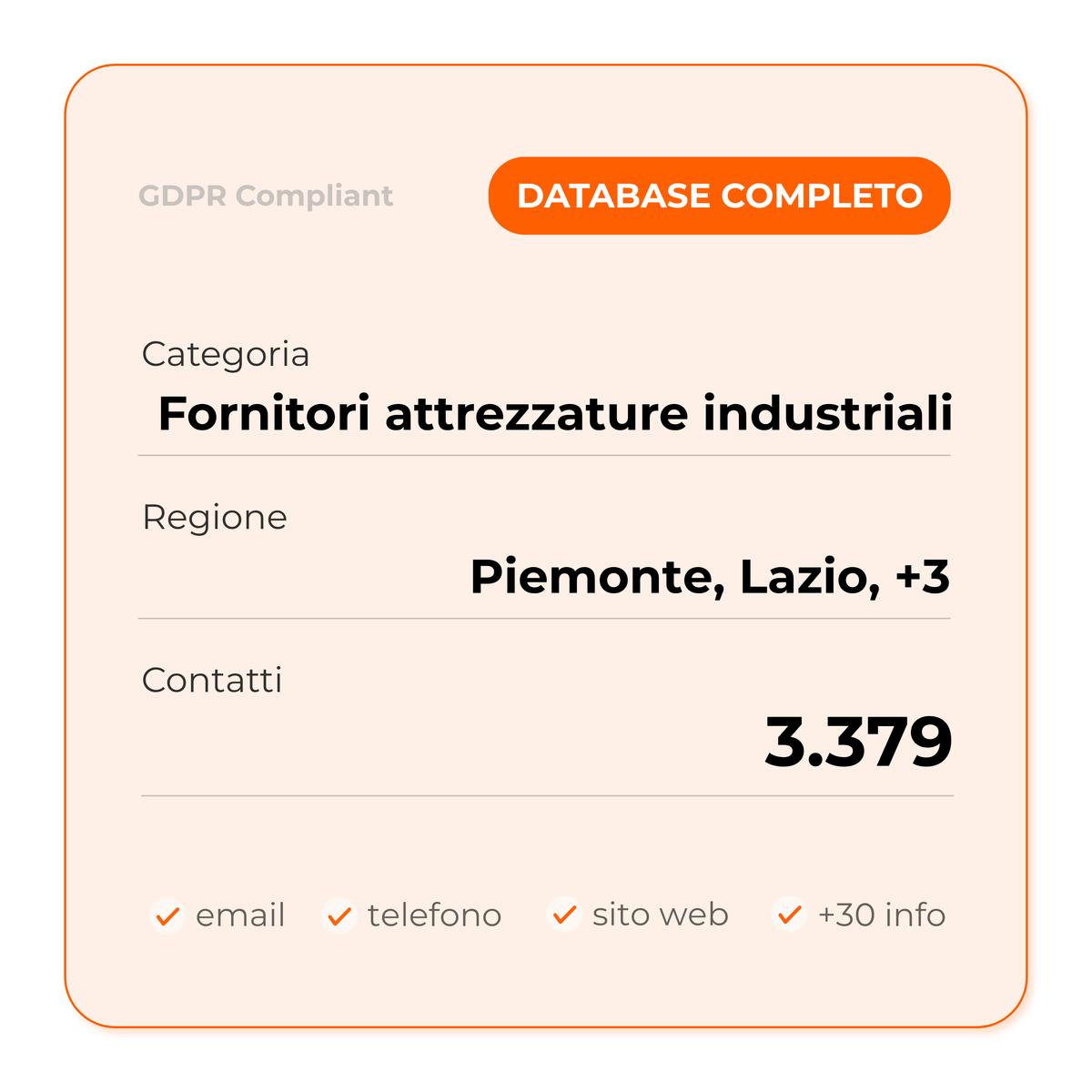Fornitori attrezzature industriali (Full database)