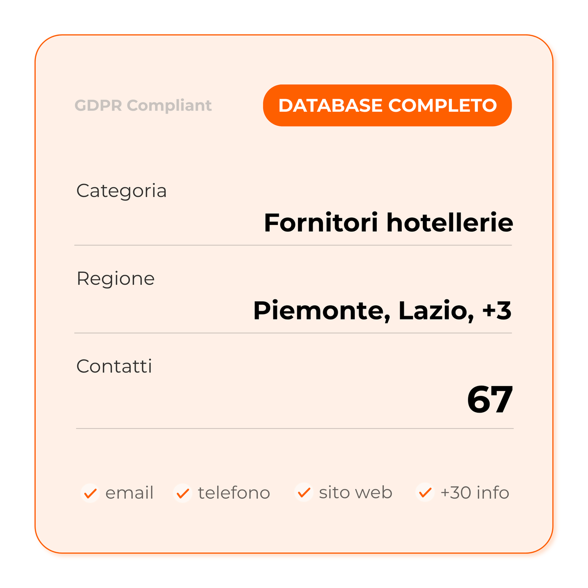 Fornitori hotellerie (Full database)